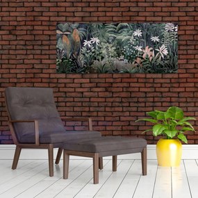 Obraz - Maľovaný vzor džungle (120x50 cm)