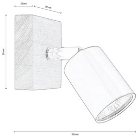 Spot-Light DO2910151 - Nástenné bodové svietidlo MANARA 1xGU10/5W/230V borovica