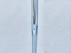 Sada 2 bavlnených vankúšov s vyšívaným vzorom dúhy 45 x 45 cm svetlomodrá LEEA Beliani