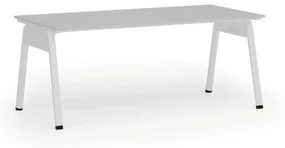 Kancelársky stôl PRIMO GAMMA, 1800 x 900 mm, biela podnož, sivá