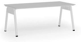 Kancelársky stôl PRIMO GAMMA, 1800 x 900 mm, biela podnož, sivá