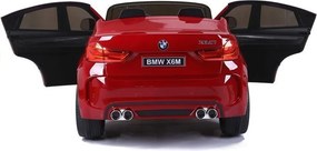 LEAN CARS Elektrické autíčko BMW X6M pre deti červené lakované LED MP3