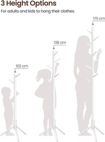 VASAGLE Stojan na kabáty, vešiak na kabáty z masívneho dreva