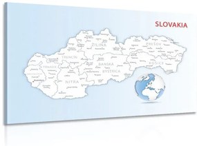 Obraz podrobná mapa Slovenska - 90x60