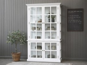 Biela antik drevená skriňa / vitrína s policami Frances - 120*40*196cm