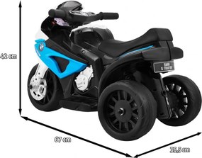 Ramiz BMW S1000 RR Mini motorka na batérie pre deti Modrá + 3 kolesá + Zvuky + LED