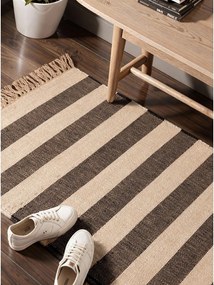 Čierny/krémovobiely obojstranný/ručne tkaný jutový behúň 80x200 cm Playa – Hanse Home