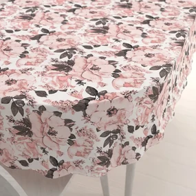 Biante Bavlnený oválny obrus Sandra SA-549 Ružové ruže a puky na bielom 50x100 cm