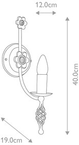 Elstead BY1-BLACK - Nástenné svietidlo BELFRY 1xE14/60W/230V