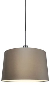 Moderné závesné svietidlo čierne s tienidlom 45 cm taupe - Combi 1