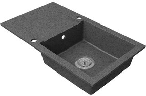 Granitový drez 1K 780x480 sivá