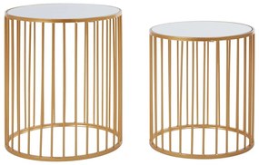 Okrúhle odkladacie stolíky so sklenenou doskou v súprave 2 ks Avantis – Premier Housewares