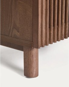 Tmavohnedý nočný stolík v dekore orecha s poličkami Beyla – Kave Home