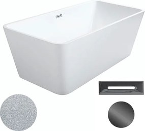 Besco Akrylátová voľne stojaca vaňa Evita Glam S 160x80 BESCO-Typ výpuste: Click-Clack s prepadom, grafit, BESCO-Rozmery: 160x80, BESCO-Farba: Biela/…