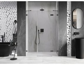 Mexen Lunar, pravé otočné sprchové dvere 130 cm, 8mm číre sklo, grafitový profil, 834S-130-050-95-00-P
