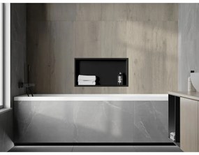 Mexen X-Wall-R, polička na zapustenie na obklad s golierom 60 x 30 cm, čierna matná, 1970603010