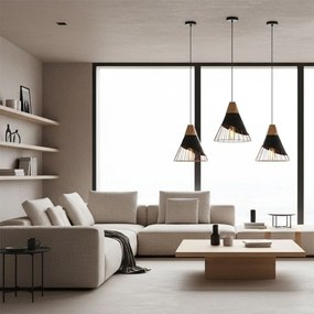 Toolight - Škandidávska závesná stropná lampa APP225-1CP, čierna-hnedá-ružová zlatá, OSW-00892