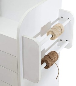 Skriňa na kolieskach s policami a zásuvkami