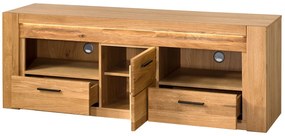 Televízny stolík Velvet II 25 161 cm z masívu s LED osvetlením dub prírodný