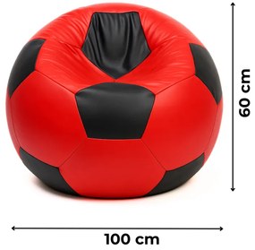 Sedací vak futbalová lopta červenočierna EMI