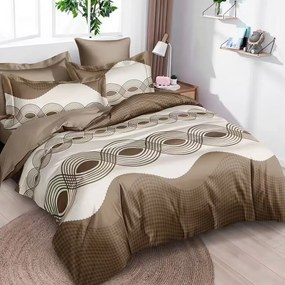 Bavlnené obliečky Homa REZOR BROWN 7-dielna sada 140x200 cm