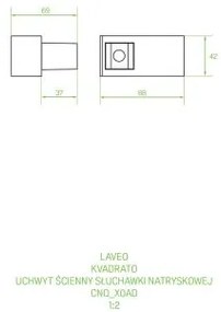 Laveo Kvadrato, držiak na ručnú sprchovú hlavicu, zlatá lesklá, LAV-CNQ_G0AD