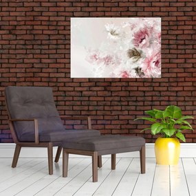 Obraz - Maľba ružových kvetov (90x60 cm)