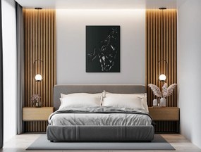 drevko 3D obraz na stenu Cválajúci kôň Rozmer obrazu: 44,5 x 32,5 cm, Farba dekorácie: Čierna