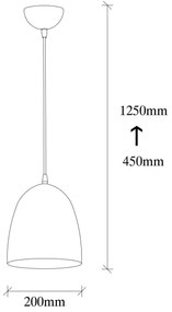 Luster na lanku TATTOO 1xE27/40W/230V, priemer 20 cm, čierny