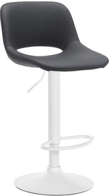 Barová stolička Camden - koženka, biely rám - Čierna
