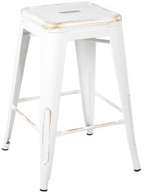 Sada 2 oceľových barových stoličiek 60 cm biela/zlatá CABRILLO Beliani