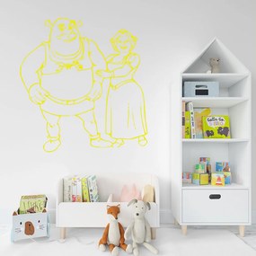 Veselá Stena Samolepka na stenu na stenu Shrek a Fiona Farba: černá