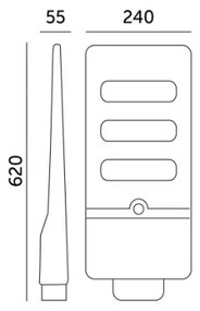LED Solárna pouličná lampa so senzorom URBI LED/8W/3,2V 6500K IP54 + DO