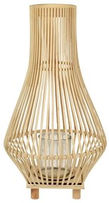 Drevený lampáš 58 cm svetlé drevo LEYTE Beliani