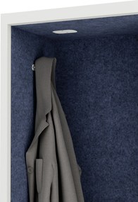Akustická kabína SALLY MentalBox 600 mm – biely korpus, tmavomodré sedadlo