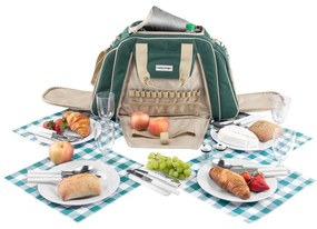 anndora Pikniková taška s 29 kusmi príslušenstva a s chladiacou priehradkou - Zelená