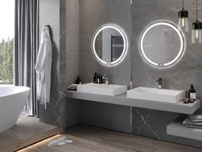 Mexen Rose, LED kúpeľňové zrkadlo s podsvietením 70x70 cm, 6000K, ochrana proti zahmlievaniu, 9810-070-070-611-00