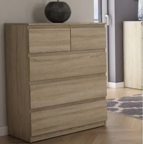 Komoda s 5 zásuvkami Carlos, dub sonoma, 75 cm%