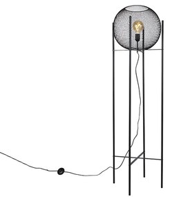 Moderná stojaca lampa čierna - Mesh Ball