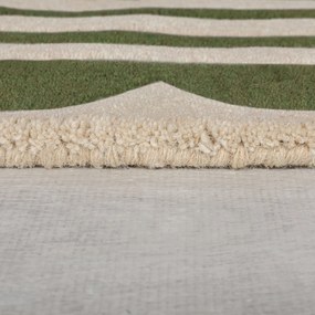 Flair Rugs, Ručne všívaný behúň Lois Scallop Green, 80x230, zelená, chodba / predsieň