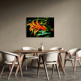 Sklenený obraz oranžovej kytice (70x50 cm)