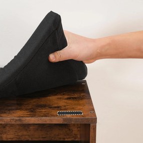 Předsíňový věšák s botníkem a sedákem Vasagle Jungo 80 cm černý/hnědý
