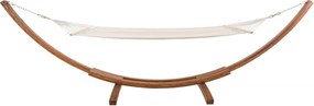 Hojdacia sieť Miramar 400 x 120 x 107 cm - drevený rám - Krémová