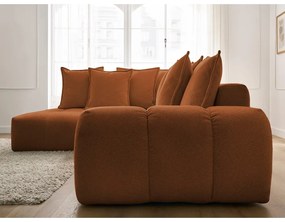 Terakotová ženilková rozkladacia/s úložným priestorom rohová pohovka (ľavý roh/do L) Everest – Bobochic Paris