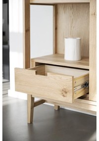 Vitrína v dekore duba s posuvnými dverami v prírodnej farbe 100x203 cm Hazelton – Rowico