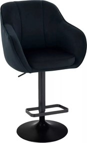 LuxuryForm DESIGN Barová stolička AVOLA VELUR na čiernom tanieri - čierna