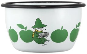 Miska Moomin Joyful Apples 0,6l, smalt / bielo-zelená