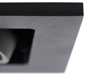 Sada 6 zapustených bodových svetiel čierna obdĺžniková 2-svetelná - Qure