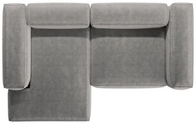 Svetlosivá menčestrová rohová pohovka (ľavý roh/s leňoškou) Bergano – Cosmopolitan Design