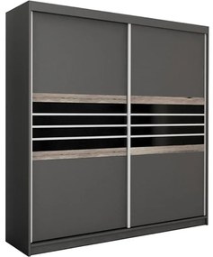 Skriňa Turyn 203 Lava/Čierne sklo